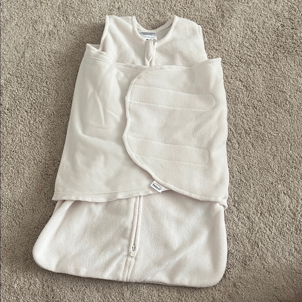 HALO Cream Fleece Sleep Sack Swaddle with Secure Zip